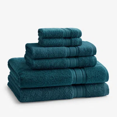 The Company Store Turkish Cotton 6-piece Bath Towel Set In Blue/teal/turquoise