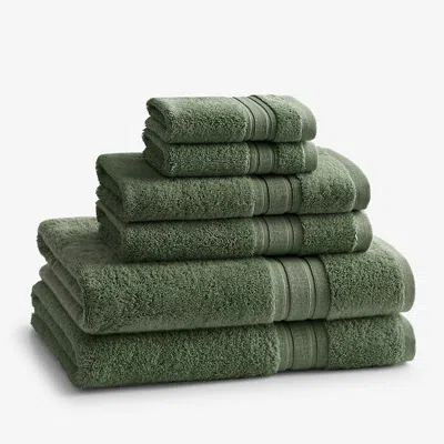 The Company Store Turkish Cotton 6-piece Bath Towel Set In Marsh Green