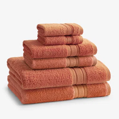 The Company Store Turkish Cotton 6-piece Bath Towel Set In Orange/coral