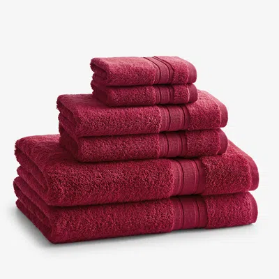 The Company Store Turkish Cotton 6-piece Bath Towel Set In Red
