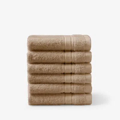 The Company Store Turkish Cotton 6-piece Washcloth Set In Beige