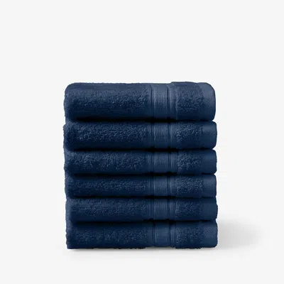 The Company Store Turkish Cotton 6-piece Washcloth Set In Blue