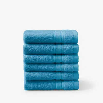 The Company Store Turkish Cotton 6-piece Washcloth Set In Blue/teal/turquoise