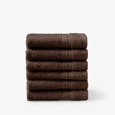 The Company Store Turkish Cotton 6-piece Washcloth Set In Brown