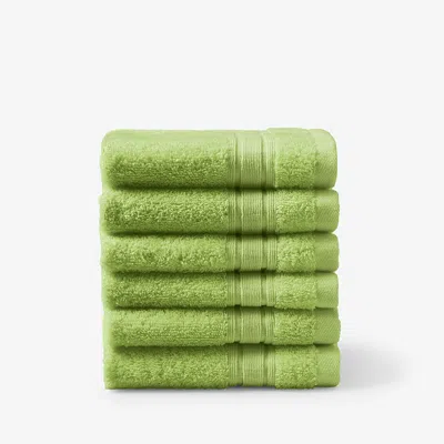 The Company Store Turkish Cotton 6-piece Washcloth Set In Field Green
