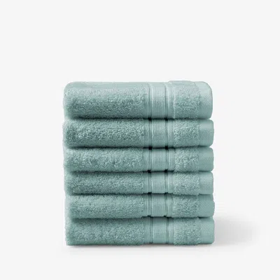 The Company Store Turkish Cotton 6-piece Washcloth Set In Green