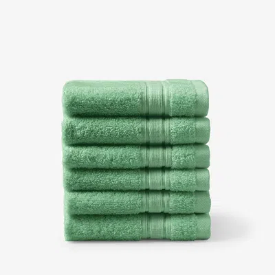 The Company Store Turkish Cotton 6-piece Washcloth Set In Kelly Green