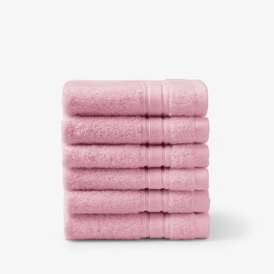 The Company Store Turkish Cotton 6-piece Washcloth Set In Pink Lady