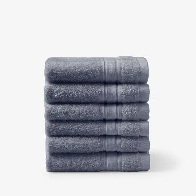 The Company Store Turkish Cotton 6-piece Washcloth Set In Smoke Gray