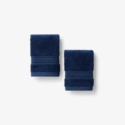 The Company Store Turkish Cotton Washcloths, Set Of 2 In Blue