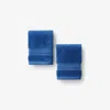 The Company Store Turkish Cotton Washcloths, Set Of 2 In Blue