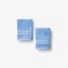 The Company Store Turkish Cotton Washcloths, Set Of 2 In Blue Water