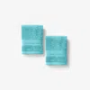 The Company Store Turkish Cotton Washcloths, Set Of 2 In Blue/teal/turquoise