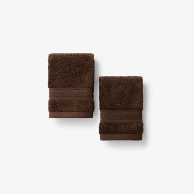The Company Store Turkish Cotton Washcloths, Set Of 2 In Brown