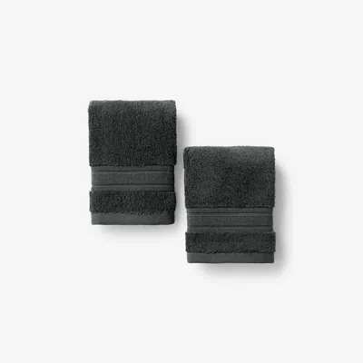 The Company Store Turkish Cotton Washcloths, Set Of 2 In Gray