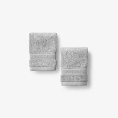 The Company Store Turkish Cotton Washcloths, Set Of 2 In Gray
