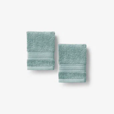 The Company Store Turkish Cotton Washcloths, Set Of 2 In Green