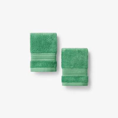 The Company Store Turkish Cotton Washcloths, Set Of 2 In Kelly Green