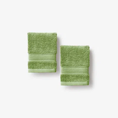 The Company Store Turkish Cotton Washcloths, Set Of 2 In Kiwi Green