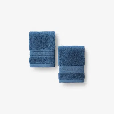 The Company Store Turkish Cotton Washcloths, Set Of 2 In Slate Blue
