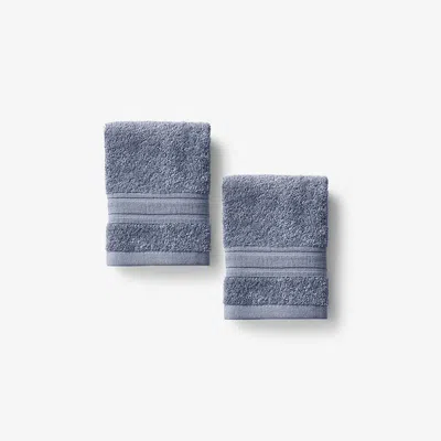 The Company Store Turkish Cotton Washcloths, Set Of 2 In Smoke Gray