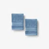 The Company Store Turkish Cotton Washcloths, Set Of 2 In Soft Blue