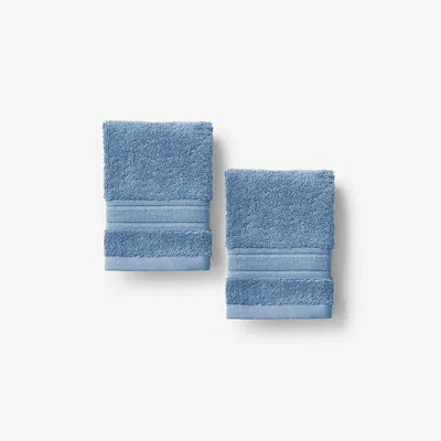 The Company Store Turkish Cotton Washcloths, Set Of 2 In Soft Blue