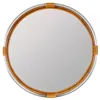 The Company Store Two-tone Round Bamboo Textured Frame Wall Mirror In Beige