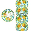 The Company Store Valencia Melamine Appetizer Plates, Set Of 4 In Orange/coral