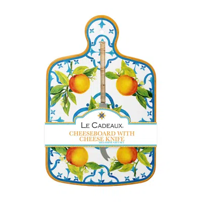 The Company Store Valencia Melamine Cheese Board With Laguiole Cheese Knife In Orange/coral