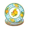 The Company Store Valencia Melamine Salad Plates, Set Of 4 In Orange/coral