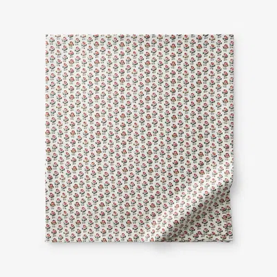 The Company Store Veena Premium Smooth Sateen Flat Bed Sheet In Green/red