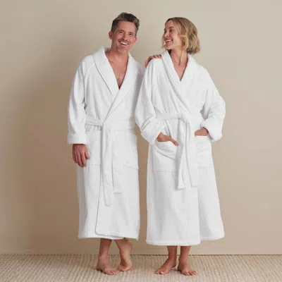 The Company Store Velour Terry Unisex Robe In White
