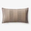 The Company Store Velvet Linen Stripe Decorative Lumbar Pillow Cover In Brown