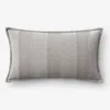 The Company Store Velvet Linen Stripe Decorative Lumbar Pillow Cover In Gray