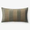 The Company Store Velvet Linen Stripe Decorative Lumbar Pillow Cover In Green