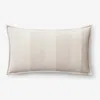 The Company Store Velvet Linen Stripe Decorative Lumbar Pillow Cover In Neutral