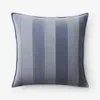 The Company Store Velvet Linen Stripe Decorative Square Pillow Cover In Blue
