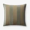 The Company Store Velvet Linen Stripe Decorative Square Pillow Cover In Green