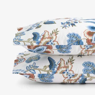 The Company Store Vintage Meadow Premium Smooth Wrinkle-free Sateen Pillowcase Set In Blue