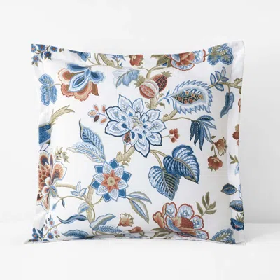 The Company Store Vintage Meadow Premium Smooth Wrinkle-free Sateen Sham In Blue