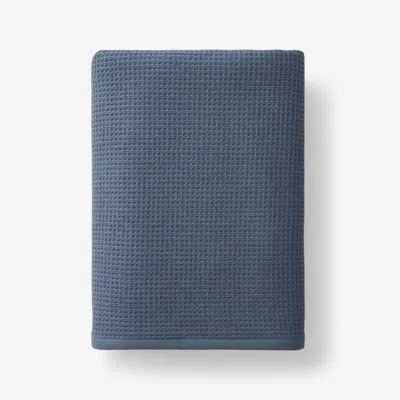 The Company Store Waffle Bath Towel In Blue