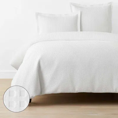 The Company Store Waffle Duvet Cover In White