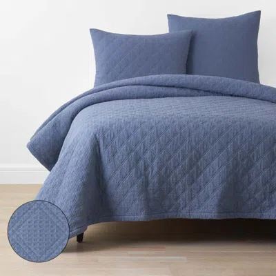 The Company Store Waffle Quilt In Denim Blue