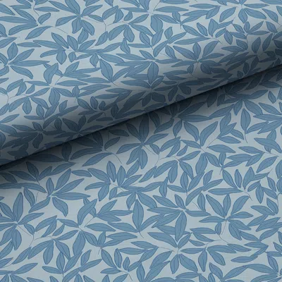 The Company Store Wallpaper Swatch In Scattered Leaf Blue