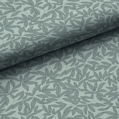 The Company Store Wallpaper Swatch In Scattered Leaf Green