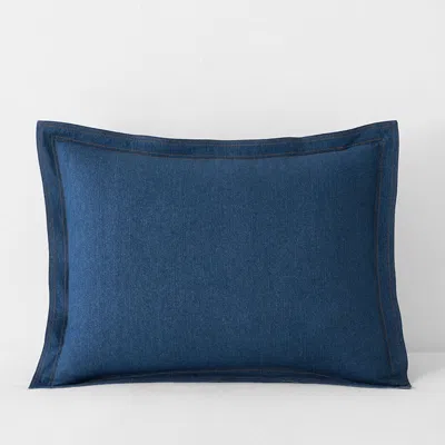 The Company Store Washed Denim Reversible Sham In Blue