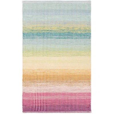 The Company Store Watercolor Horizon Handwoven Cotton Rug In Multicolor