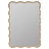 The Company Store Wave Rectangle Floor Mirror In Beige