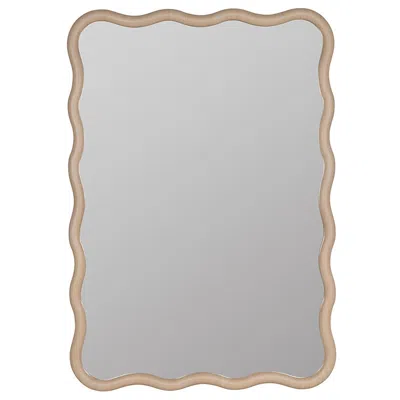 The Company Store Wave Rectangle Floor Mirror In Beige